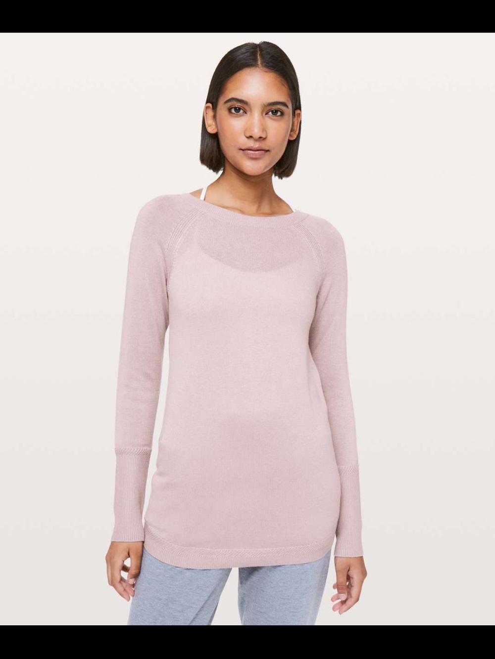 Lululemon Unity Drop Back Sweater Smoky Blush Open Back